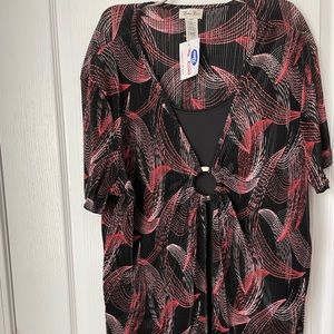 Women’s dress shirt splattered print.